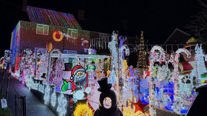 Visitors flock to winter wonderland light display in honor of family's late son