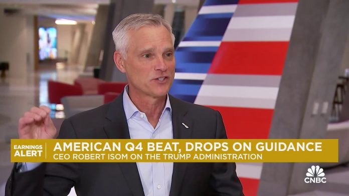 American Airlines shares tumble as outlook falls short