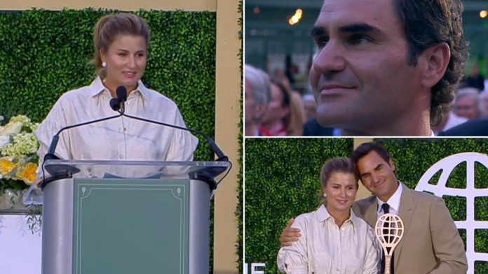 Mirka Federer delivers rare speech to introduce Roger Federer at Tennis Hall of Fame induction ceremony